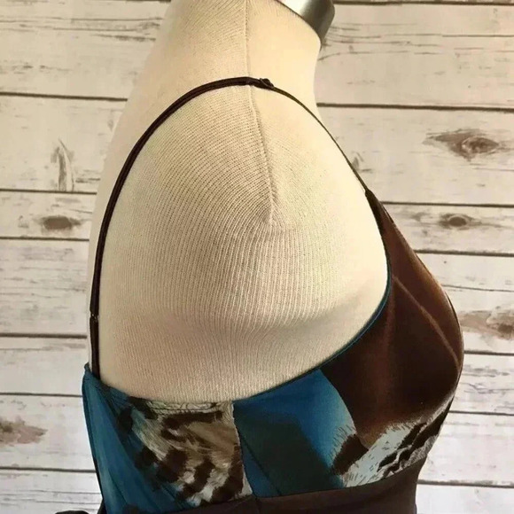 PRETTY YOUNG THING Women Spaghetti Strap Full Length Animal Print Dress Medium - Picture 7 of 11